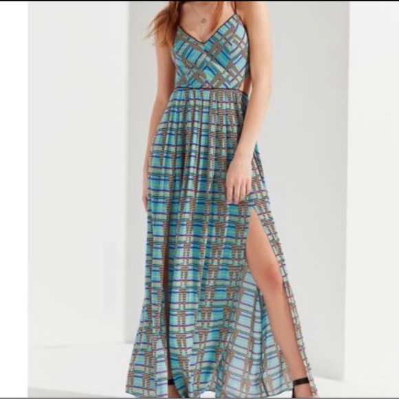 UO Gia Lace-Up Maxi Dress Size XS - Picture 4 of 11